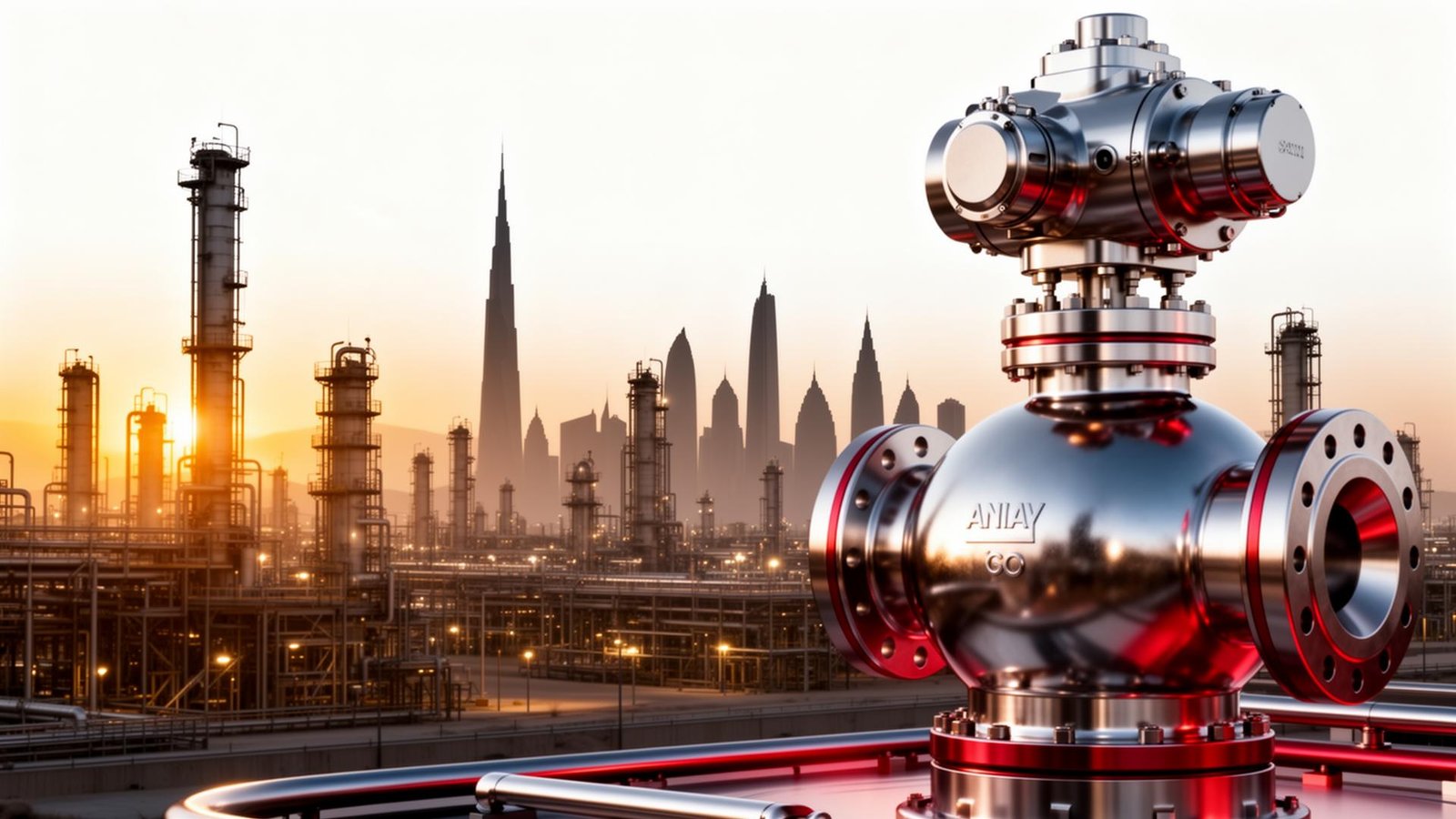 Saudi refinery with industrial actuator